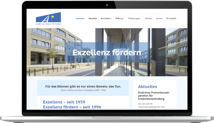 Webseite Kurt-Alten-Stiftung