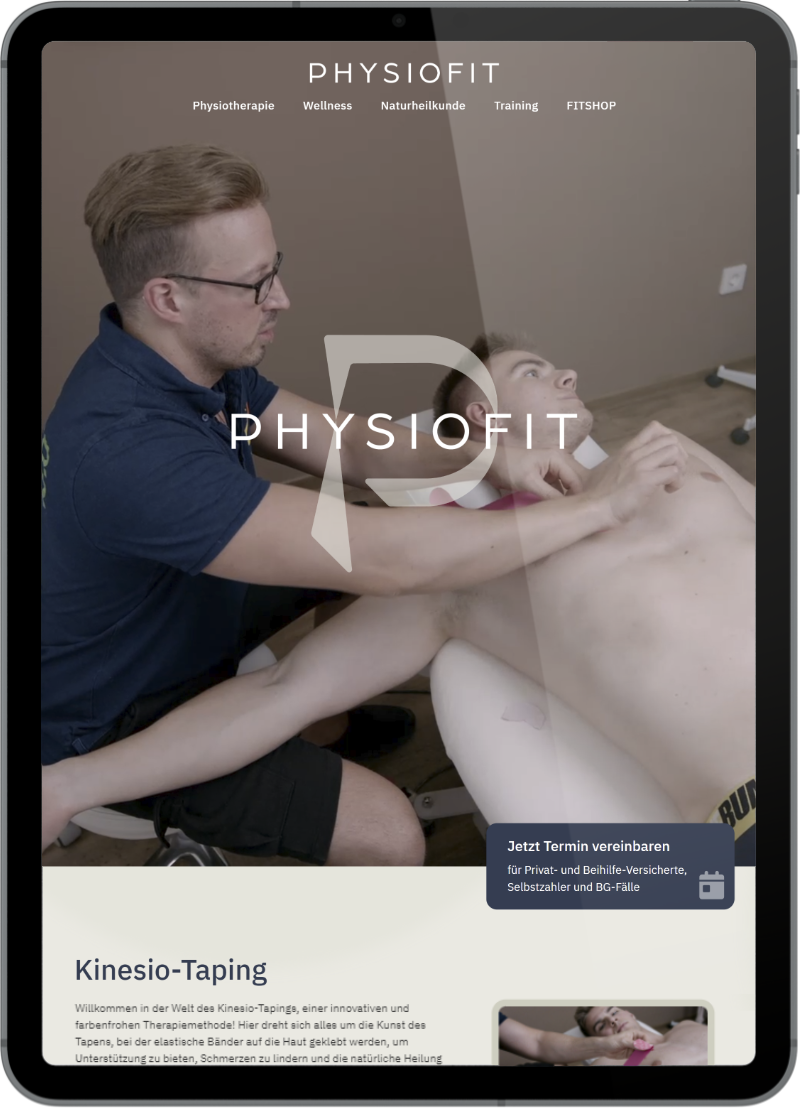 Physiofit Ipad Mockup